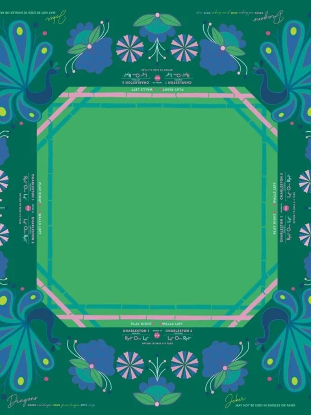 BRAND NEW Oh My Mahjong Birdie Green Mahjong Mat Tablecover RETIRED OUT OF STOCK